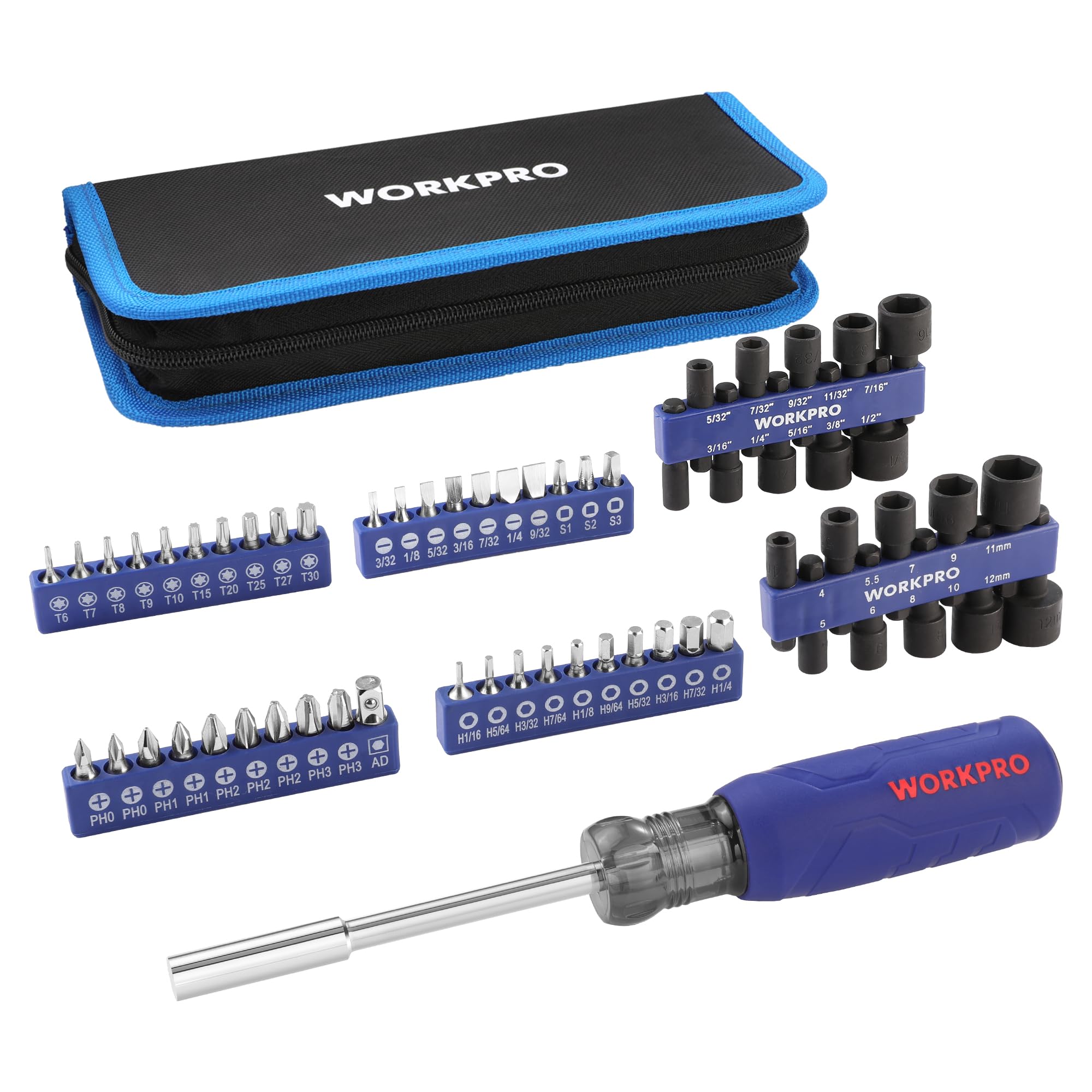WORKPRO 61pc set provides dependable performance for mechanics and hobbyists.