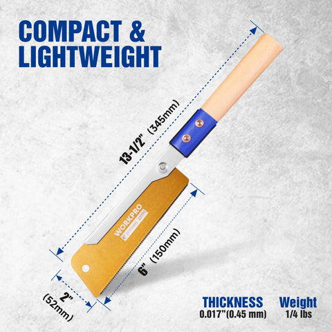 WORKPRO pull saw handle ergonomic view showing secure grip