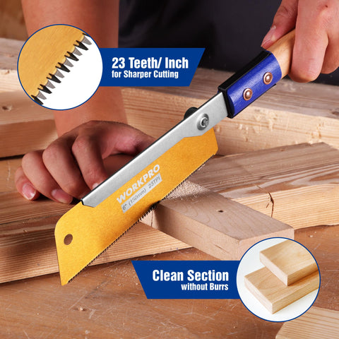 WORKPRO blade performing accurate tenon cut with minimal resistance