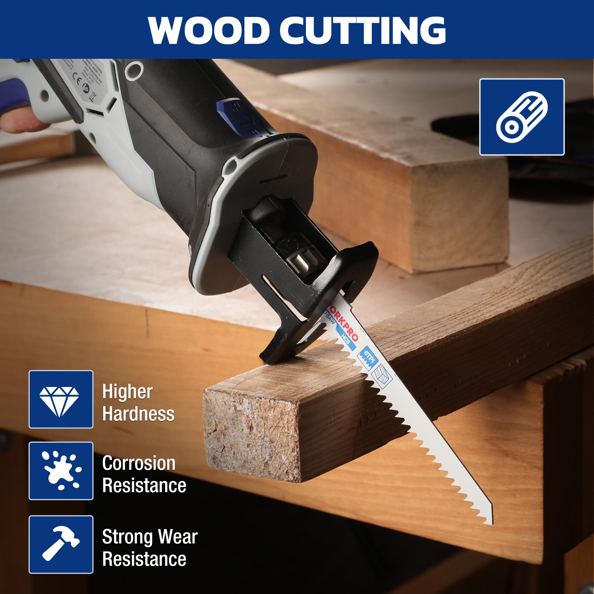 WORKPRO 6-inch wood blades 6TPI and 8TPI for various woods