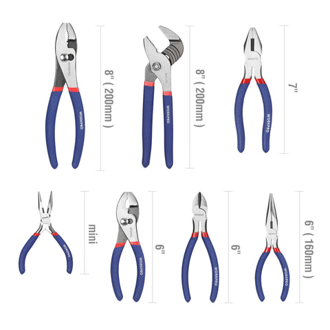 WORKPRO 8-inch slip joint pliers for smooth household repairs.