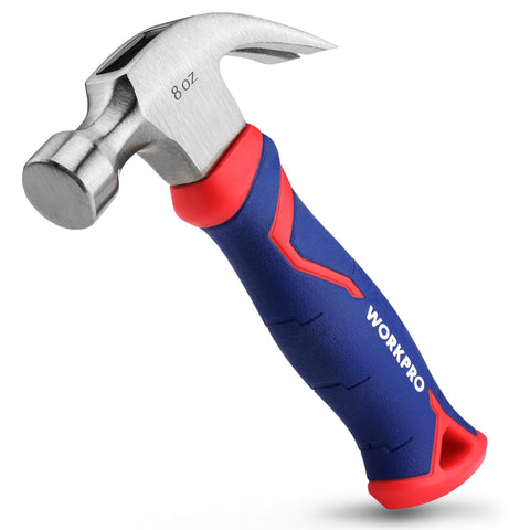 WORKPRO 8 oz Claw Hammer face detail showing smooth strike and surface protection