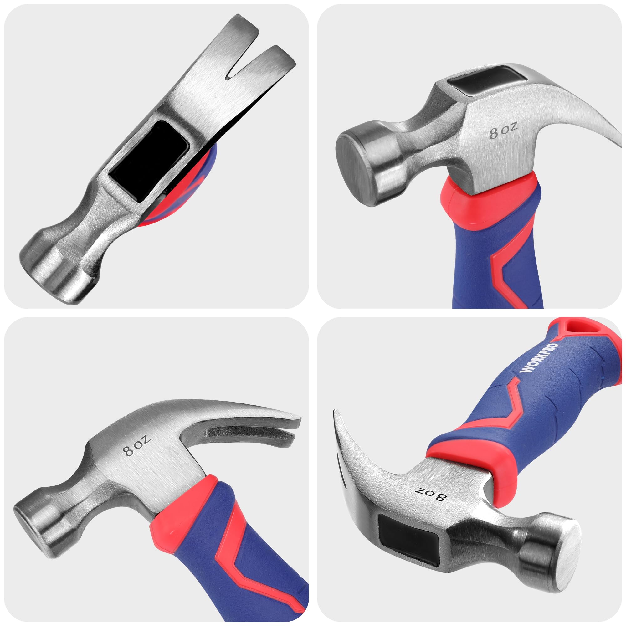 WORKPRO fiberglass handle provides vibration absorption for comfortable use