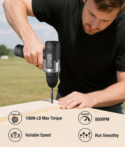 WORKPRO 8V drill with built-in LED for precise work