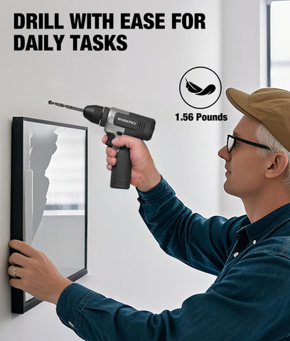 WORKPRO 8V drill charging via USB-C for easy top-ups