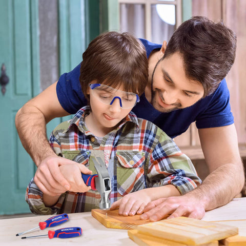 WORKPRO safety goggles protect eyes during DIY projects