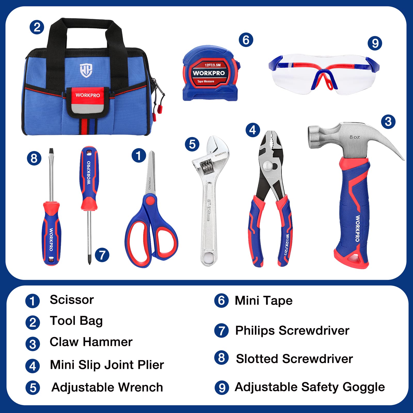 WORKPRO slip joint plier helps young builders with versatile gripping