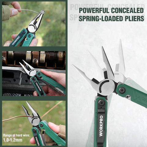 WORKPRO accessories laid out to highlight 18-in-1 toolkit.