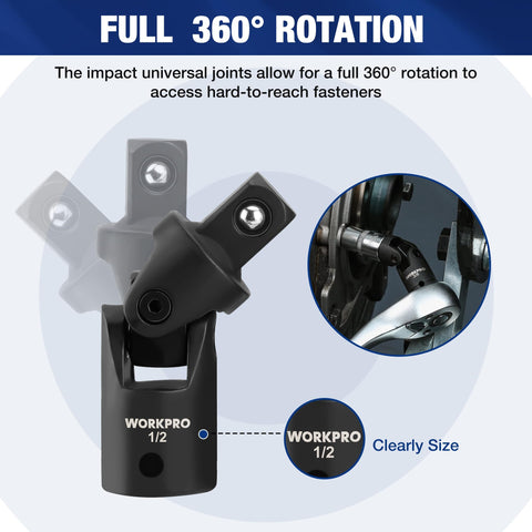WORKPRO adapter 1/4 to 3/8 inch enables versatile drive conversions