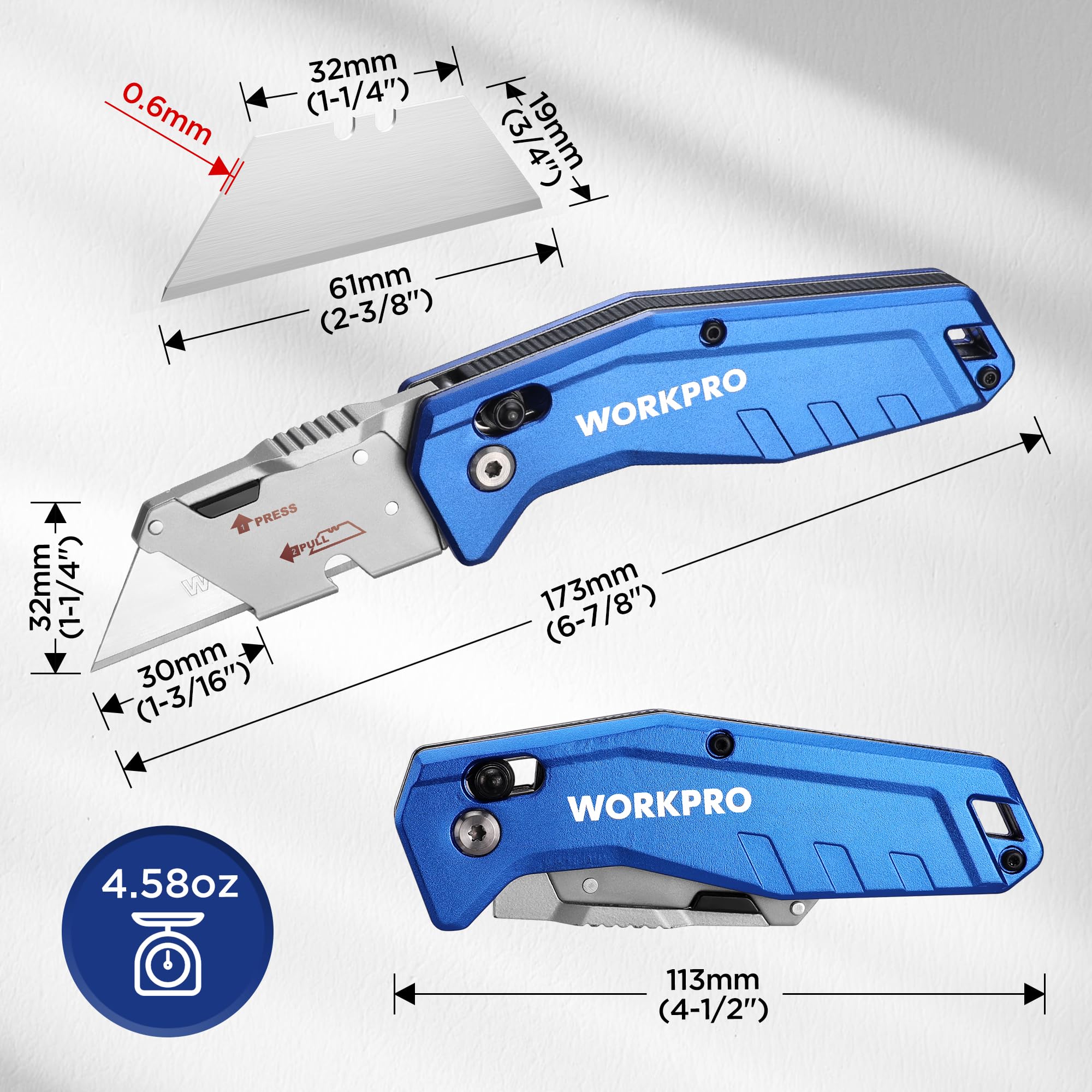 WORKPRO Aerospace aluminum handle delivering lightweight strength and balance