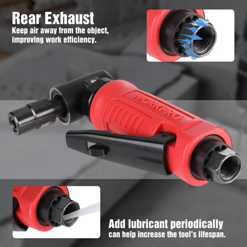 WorkPro grinder lightweight design supports one-handed operation