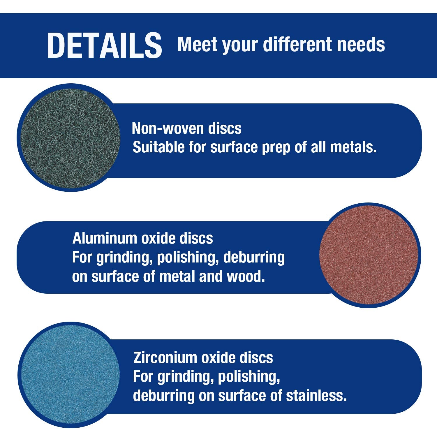 WORKPRO aluminum oxide discs in mix for durable material finishing