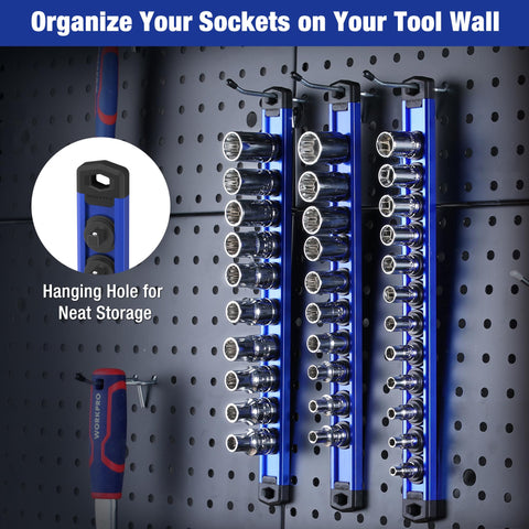 WORKPRO aluminum rail provides durable, smooth clip sliding for fast rearrangement