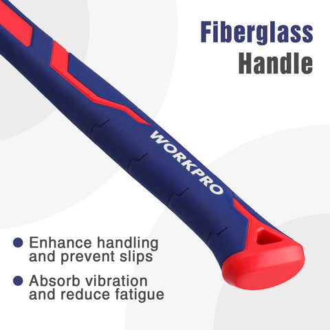 WORKPRO angled claw design enables easy nail removal in confined areas.