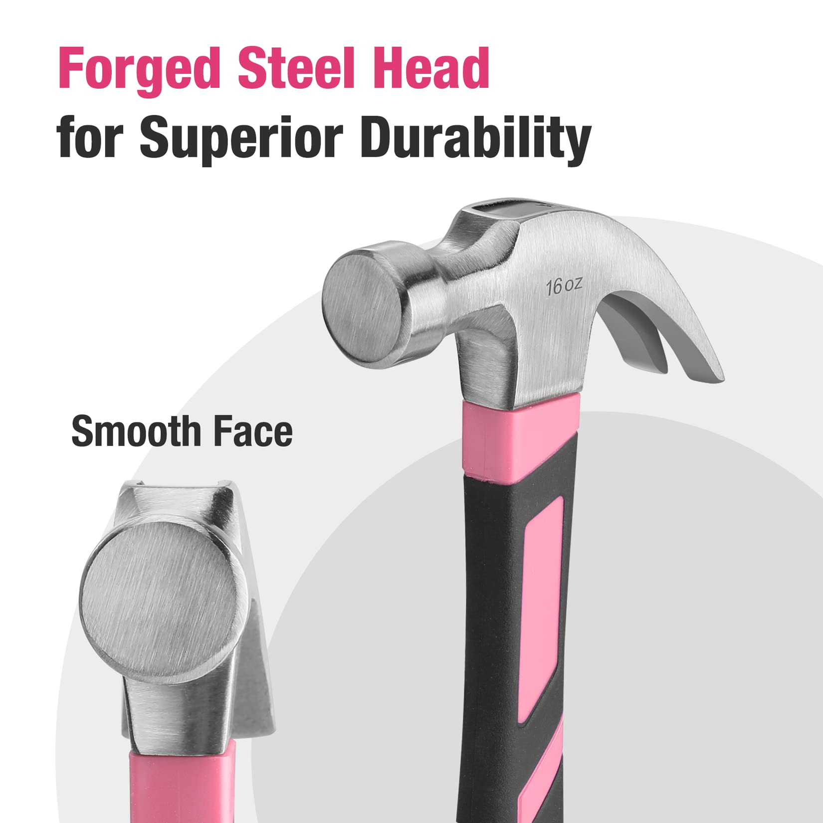 WORKPRO angled claw design facilitates nail removal in tight spaces