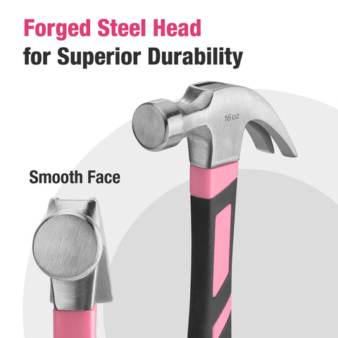 WORKPRO angled claw design facilitates nail removal in tight spaces