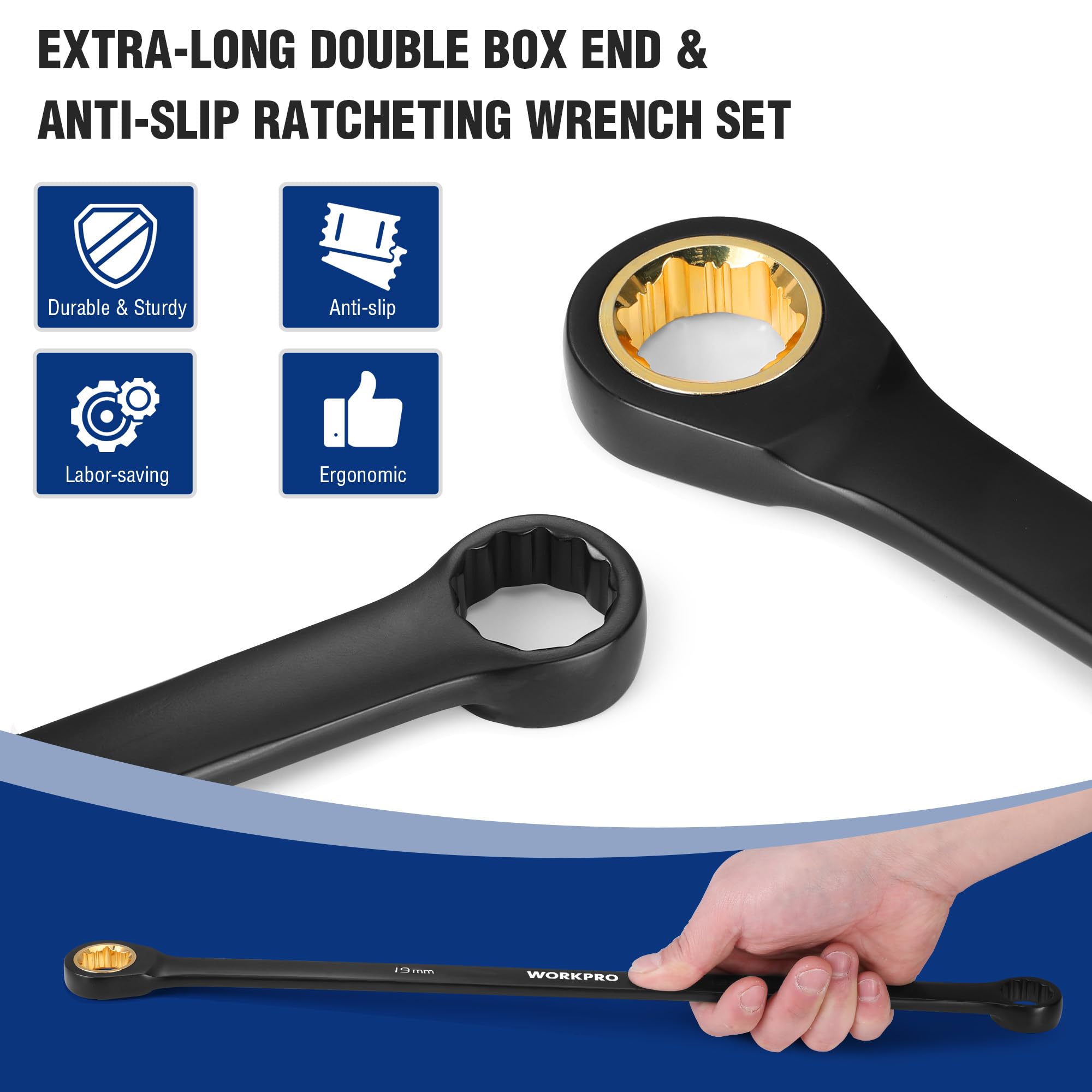 WORKPRO wrenches meet ANSI standards for reliable fit and markings