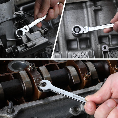 WORKPRO wrench set adapts to motorcycles, autos, bicycles and home projects.