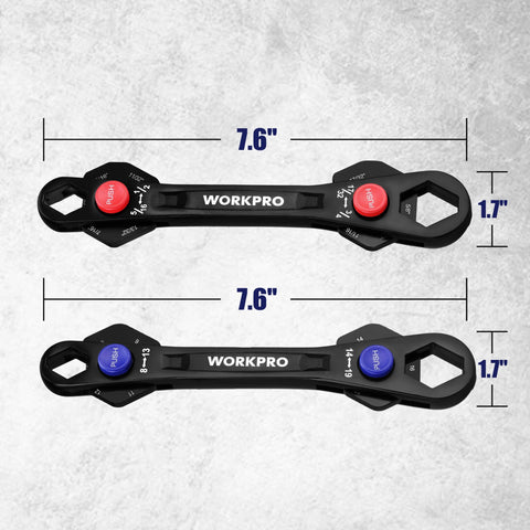 Workpro ASME quality certified wrench for accurate sizing and torque reliability.