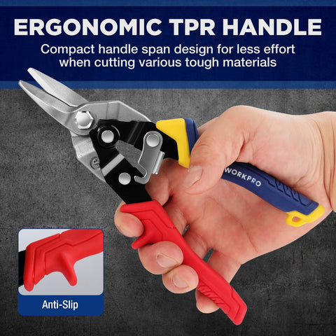 WORKPRO ergonomic TRP handle: comfortable, anti-slip grip.