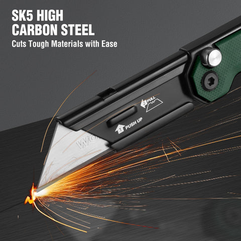 WORKPRO knife with belt clip keeps edge-ready on your belt.