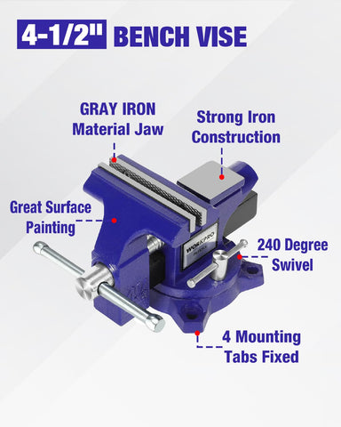 WORKPRO gray iron construction offers durable, long-lasting performance.