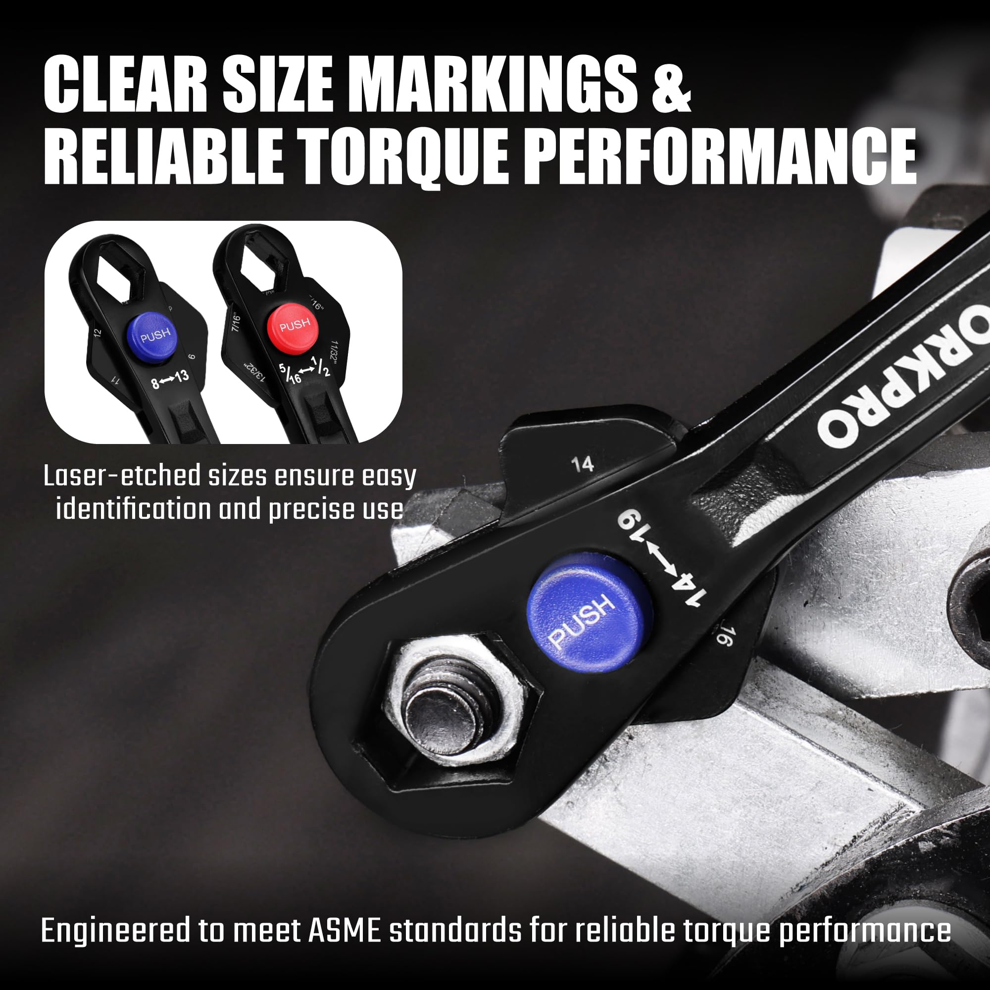 Workpro black electrophoretic coating protects against rust in humid environments.