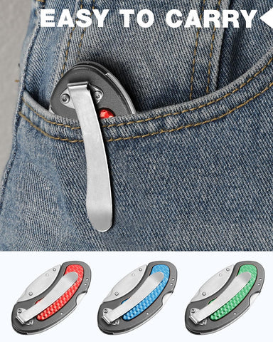 WORKPRO blade dispenser with 10 extra blades for easy replenishment.