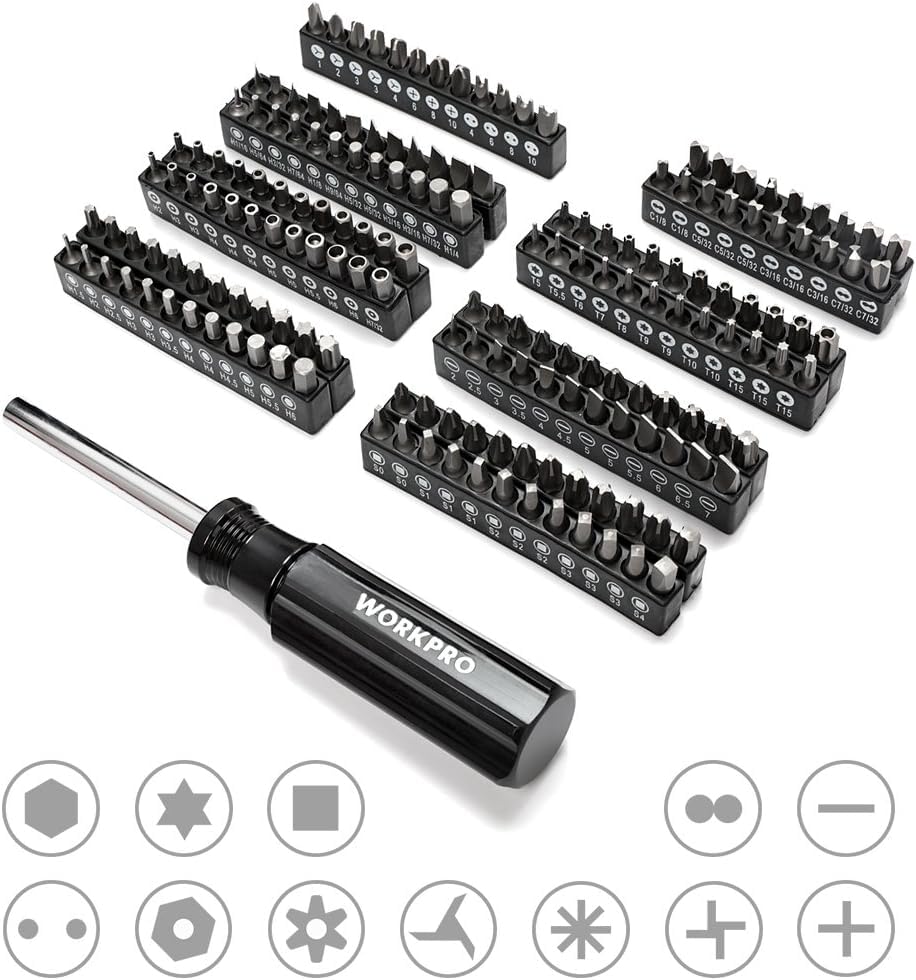 WORKPRO blow-molded case with locking clips protecting tools