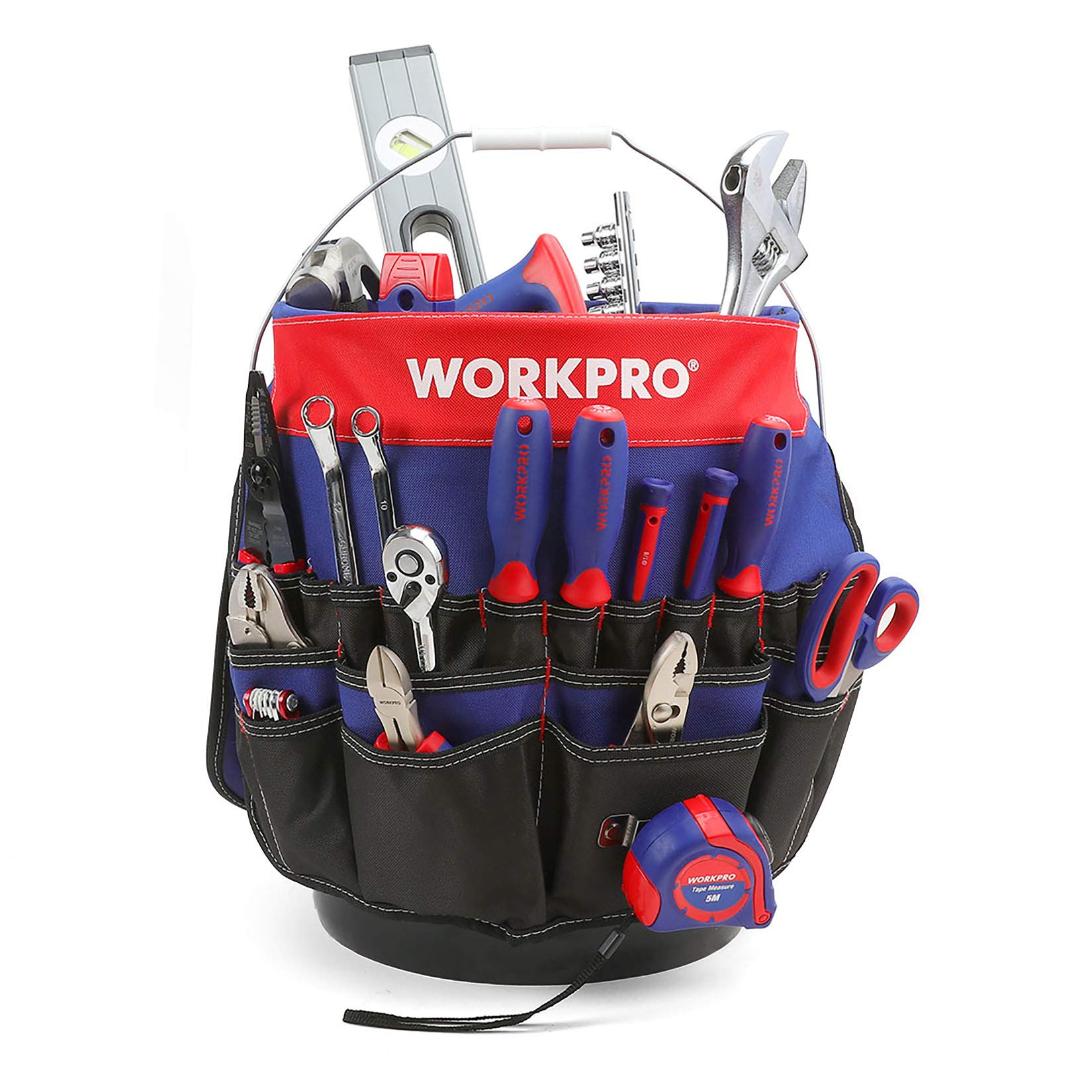 WORKPRO bucket tool organizer with 51 pockets for easy tool access