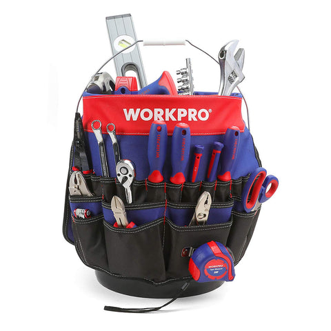 WORKPRO bucket tool organizer with 51 pockets for easy tool access