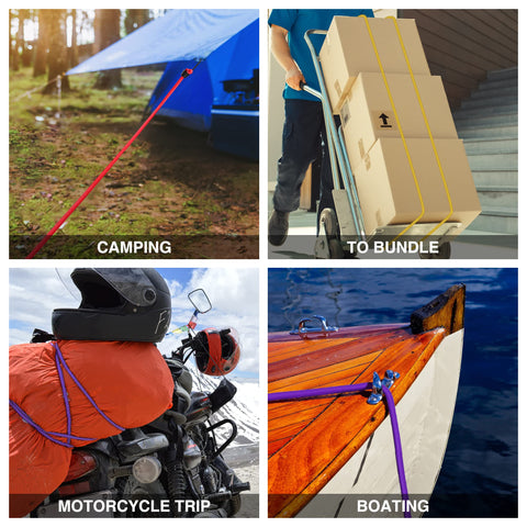 WORKPRO bungee cords ideal for camping, biking, and luggage