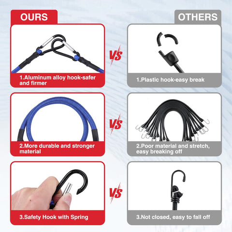 WORKPRO heavy duty bungee cords 48-inch pack for larger items securing.