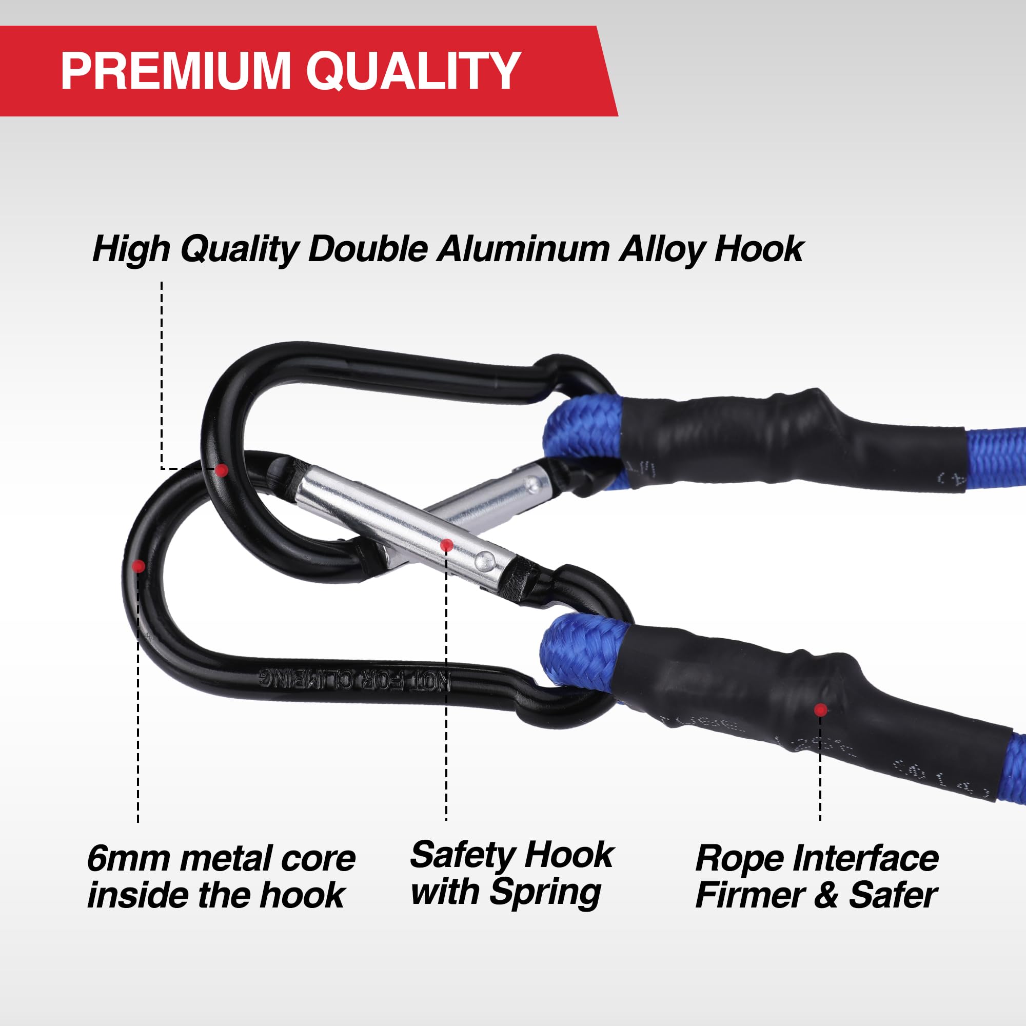 WORKPRO bungee cords stored in the included bag for easy organization.