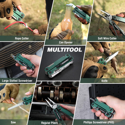 WORKPRO camping scene shows tool ready for outdoor repairs.