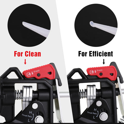 WORKPRO caulking gun drip-control button helps keep cleanup minimal.