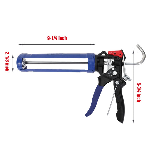 WORKPRO caulking gun smooth round rod reduces effort during application.