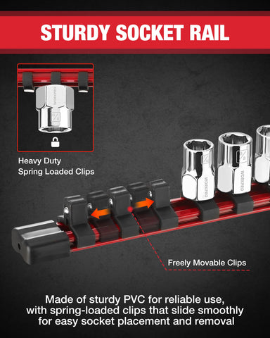 WORKPRO chrome-vanadium sockets gleaming with durability for long-lasting use
