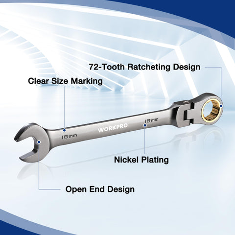 WORKPRO chrome-vanadium steel construction ensures lasting durability