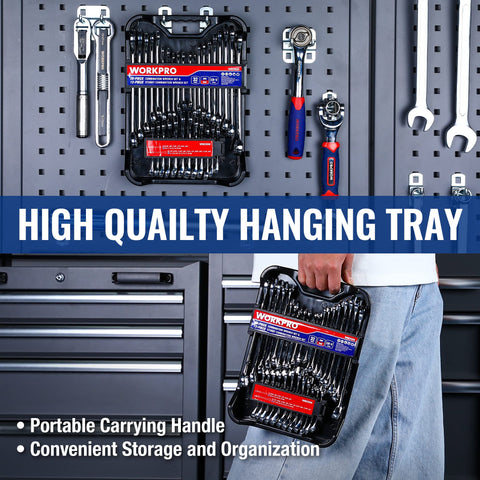 WORKPRO chrome-vanadium steel wrenches resist corrosion for long-lasting reliability