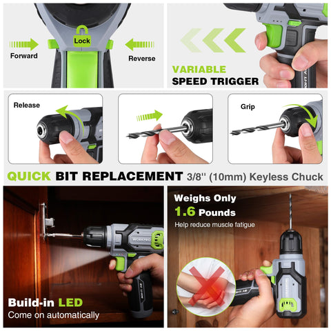 WORKPRO compact, lightweight design reduces fatigue during extended tasks.