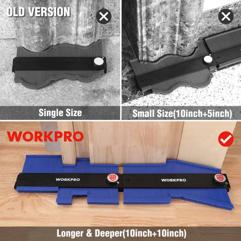 WORKPRO contour gauge ideal for tile laying and floor projects.