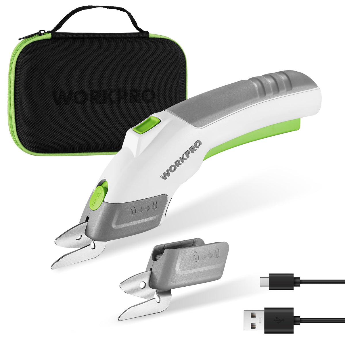 WORKPRO cordless electric scissors blade O cutting fabric smoothly for sewing projects