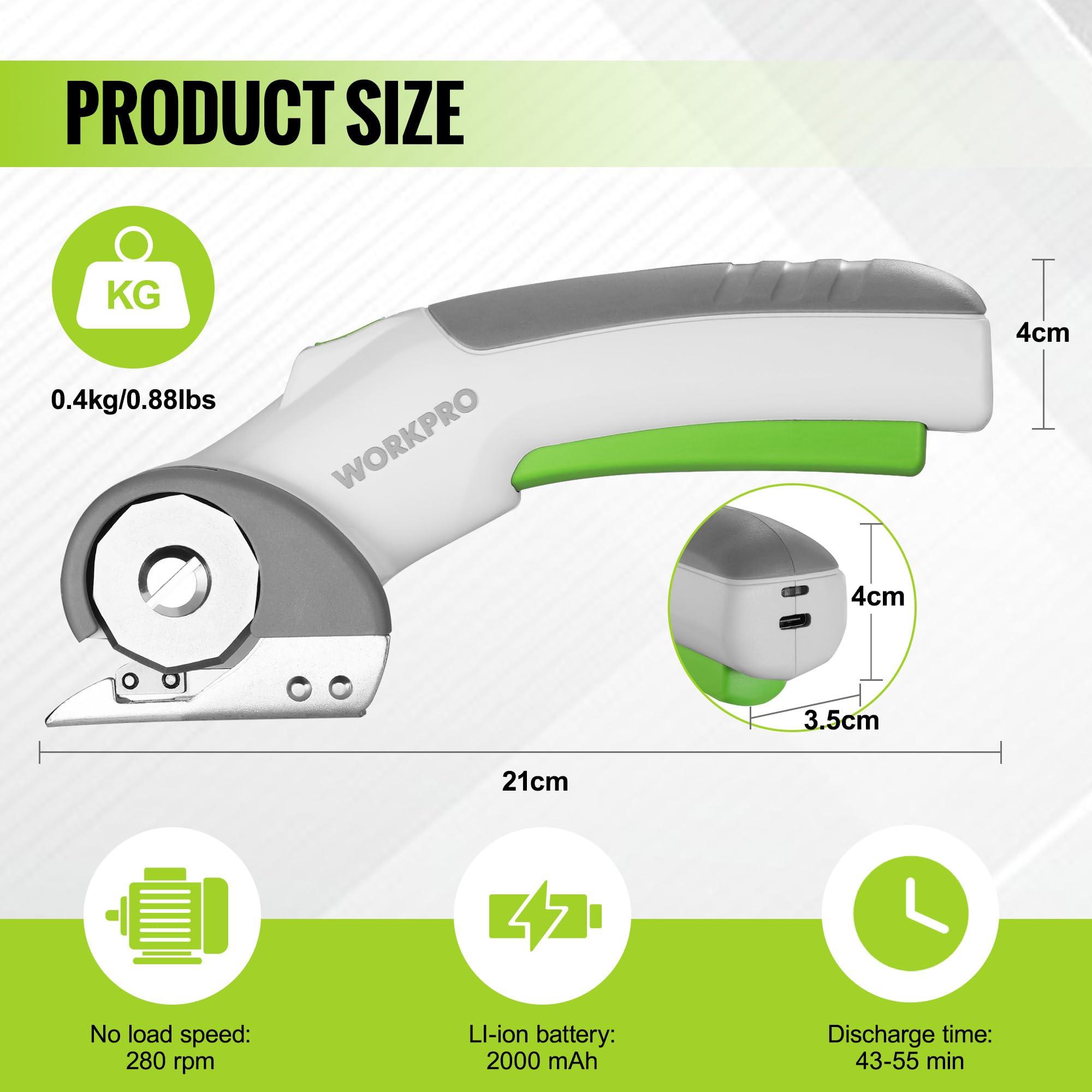 WORKPRO cordless electric scissors cutting cardboard neatly