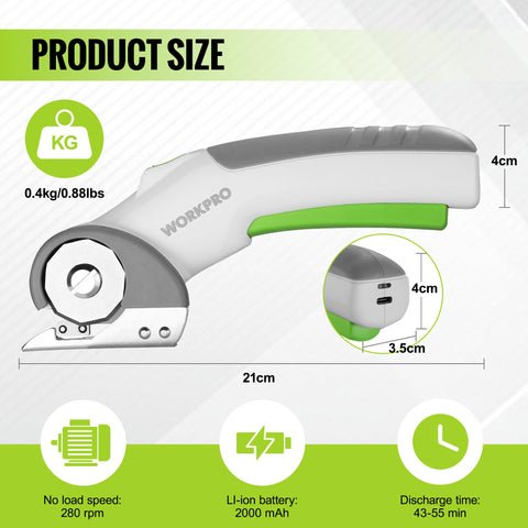 WORKPRO cordless electric scissors cutting cardboard neatly