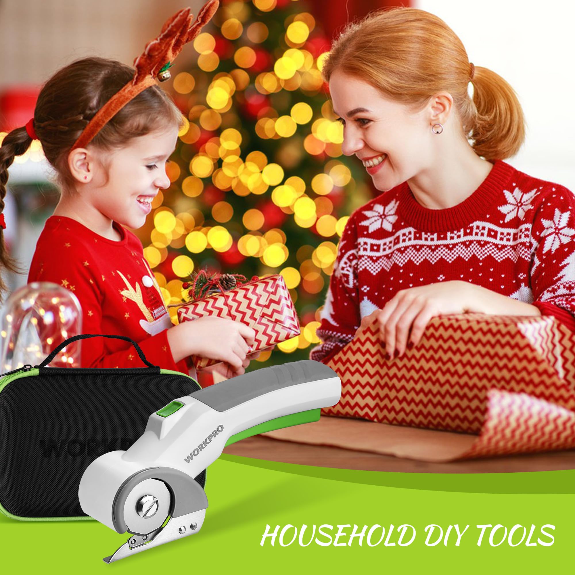 WORKPRO cordless electric scissors gift set with storage box