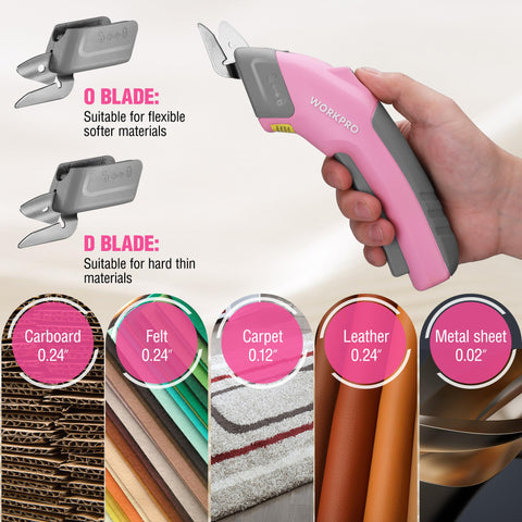 WORKPRO cordless electric scissors with storage case for easy organization.