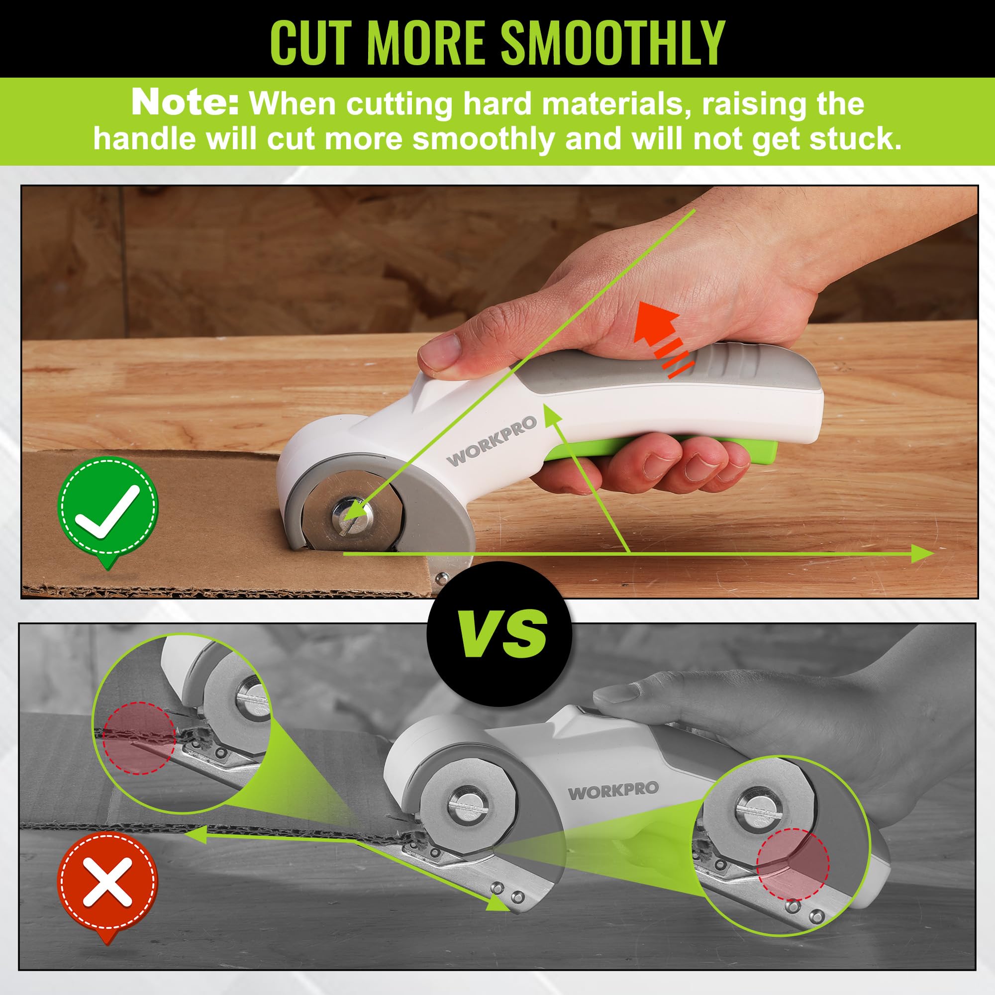 WORKPRO cordless electric scissors USB charging for ready power