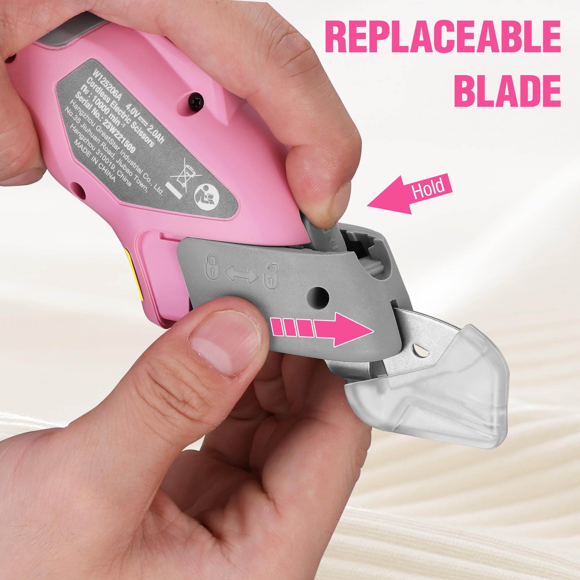 WORKPRO cordless electric scissors USB charging for long projects.