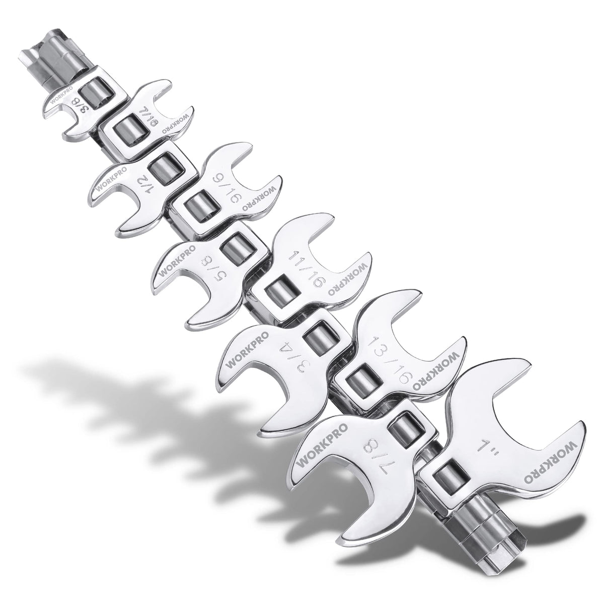WORKPRO crowfoot wrenches for 3/8 inch drive reach tight spaces